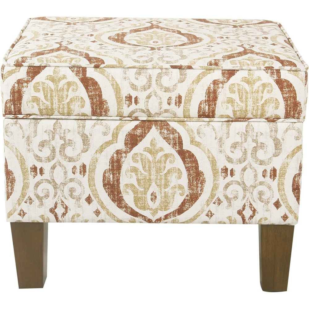 image:imageSpatial Order 24 Medium Tufted Storage Ottoman Espresso Brown Faux LeatherOrange