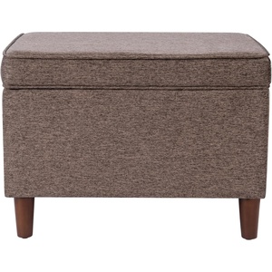 HomePop 24″ Medium Storage Ottoman – Cream Chevron Woven(Brown)