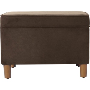 HomePop 24″ Medium Storage Ottoman – Cream Chevron Woven(Chocolate Brown Velvet)