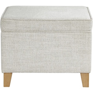HomePop 24″ Medium Storage Ottoman – Cream Chevron Woven(Cream Chevron Woven)