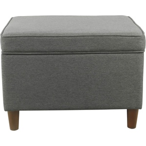 HomePop 24″ Medium Storage Ottoman – Cream Chevron Woven(Gary)