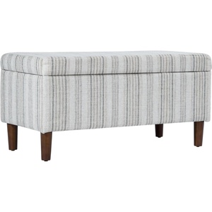 HomePop Malmo 36″ Storage Bench – Gray Striped Pattern(Gray Striped Pattern)