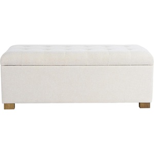 HomePop Malmo 36″ Storage Bench – Gray Striped Pattern(Light Gray)