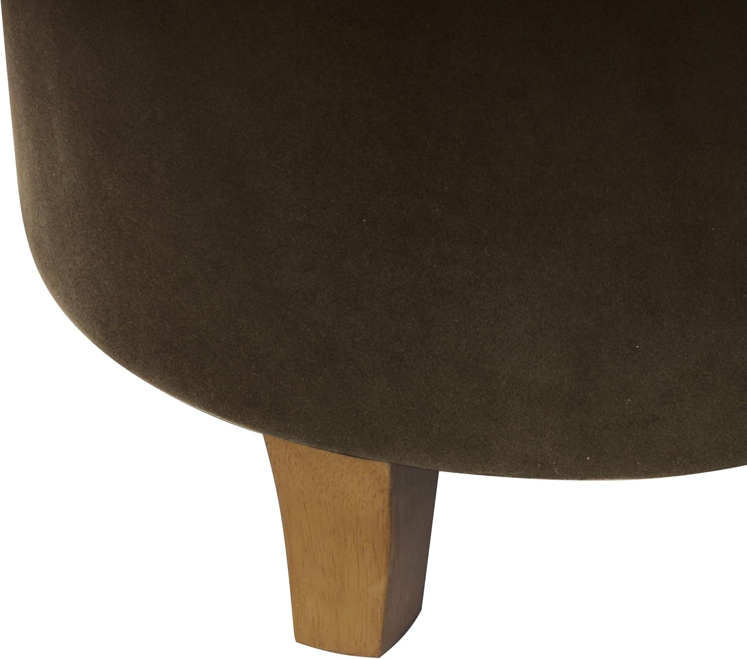 image:imageHomePop 19 Button Tufted Round Storage Ottoman Blue Gray Woven FabricBrown Velvet