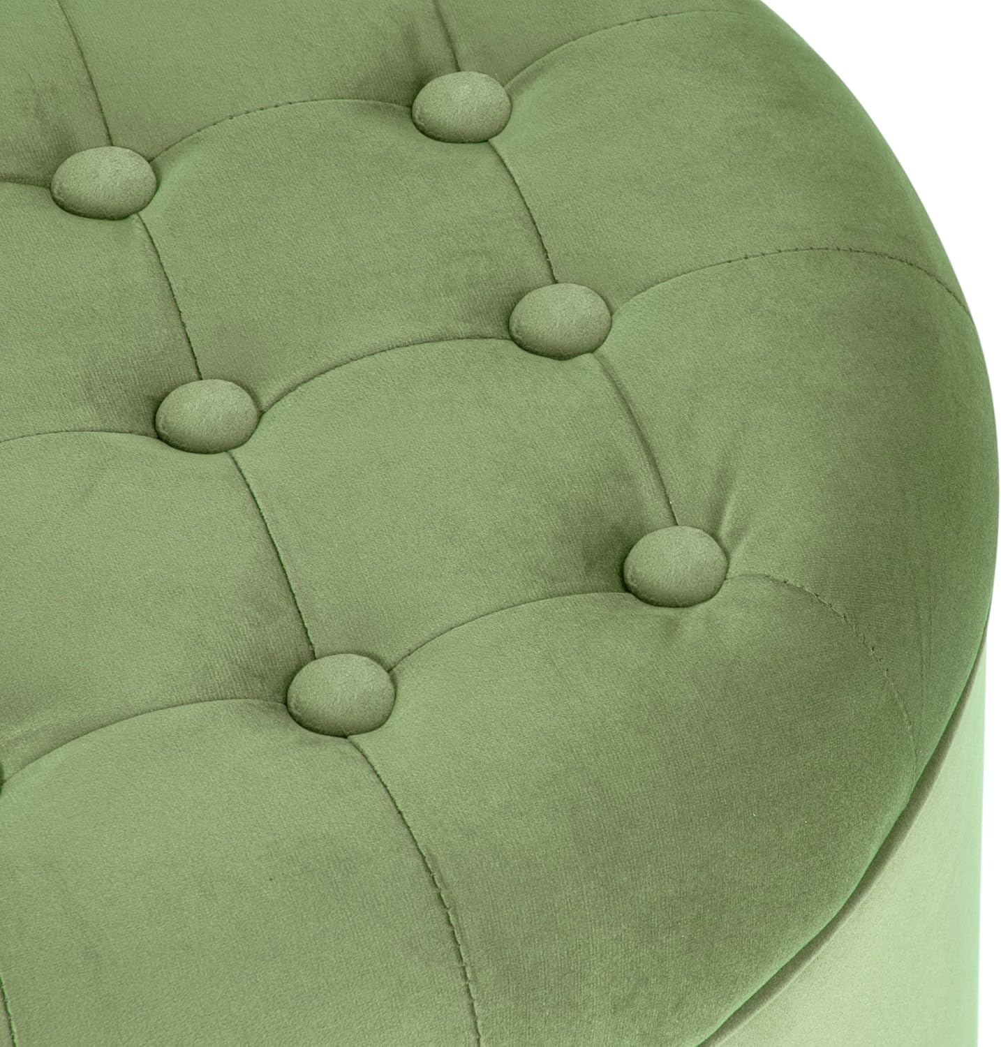 image:imageHomePop 19 Button Tufted Round Storage Ottoman Blue Gray Woven FabricGreen