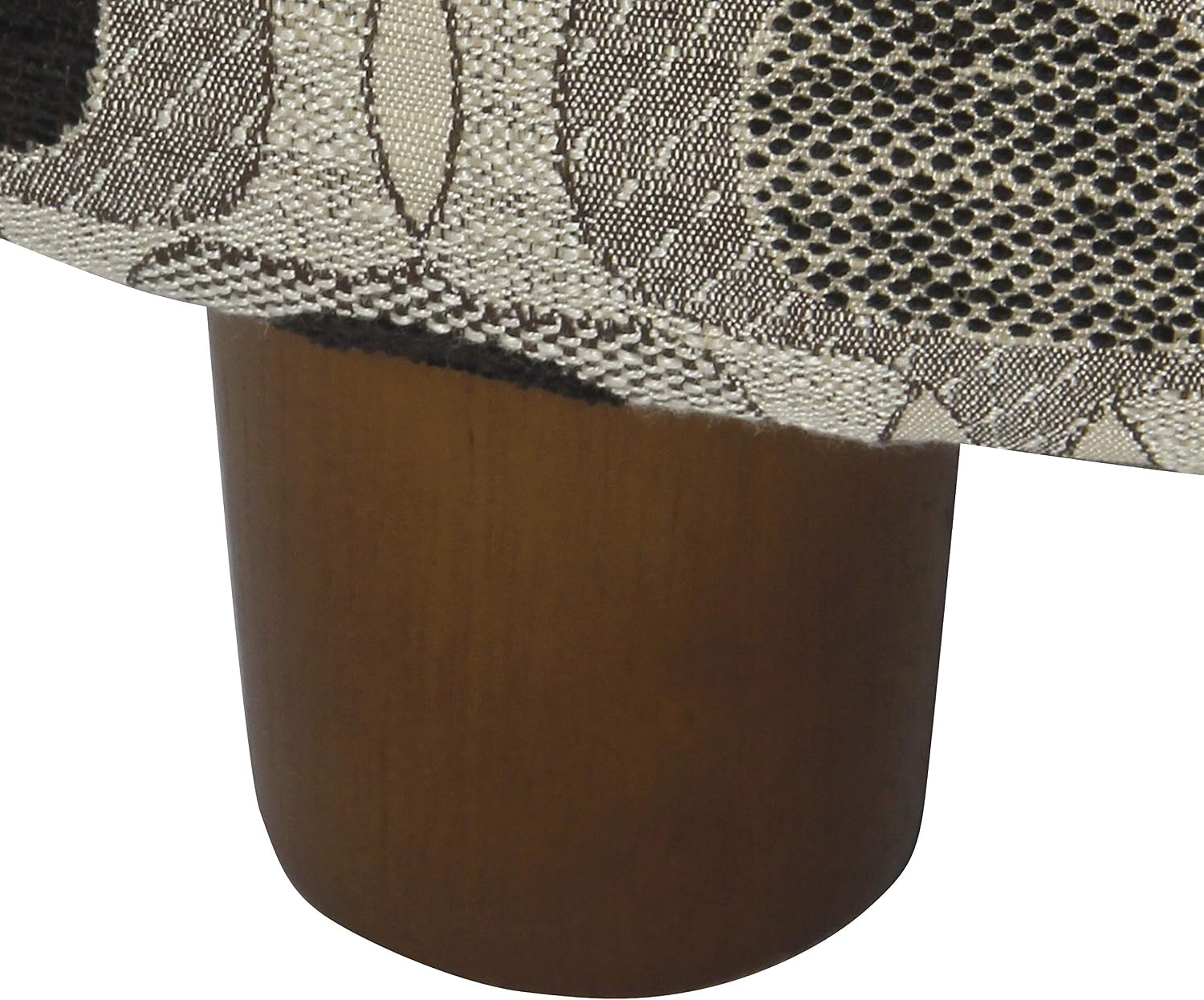image:imageHomePop 24 Large Round Storage Ottoman Blue Gray Woven FabricBlack Geometric