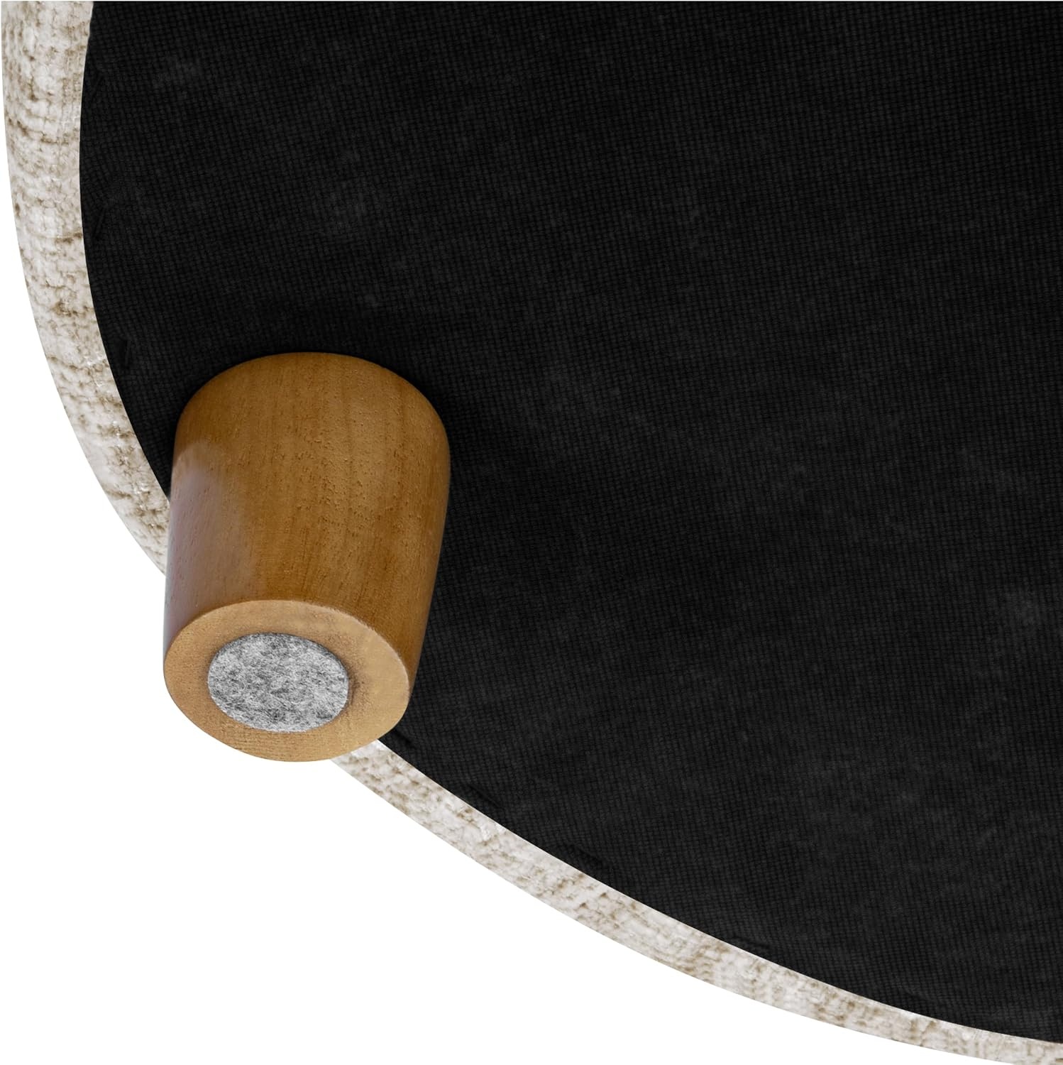 image:imageHomePop 24 Large Round Storage Ottoman Blue Gray Woven FabricCream Textural Woven