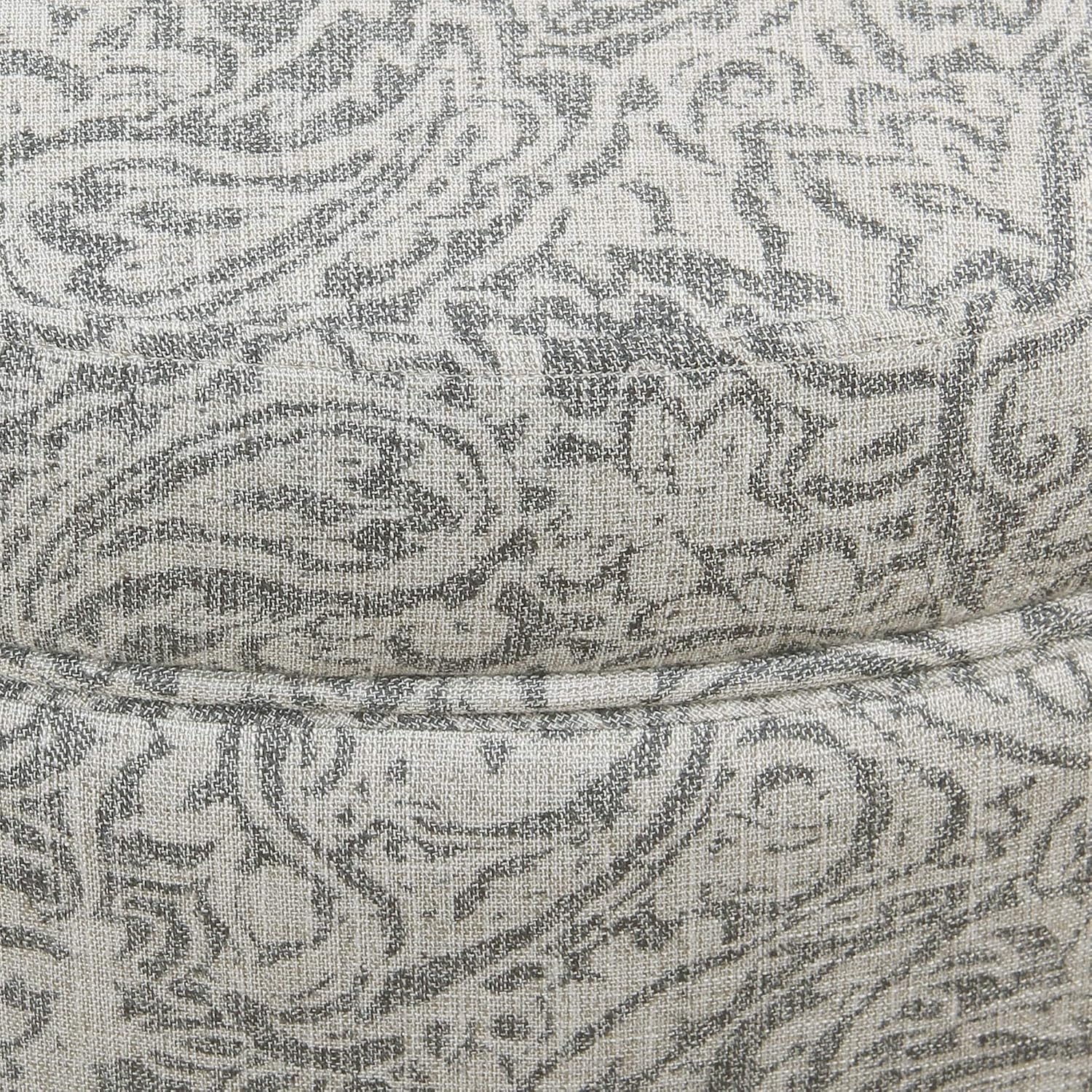 image:imageHomePop 24 Large Round Storage Ottoman Blue Gray Woven FabricGray Floral