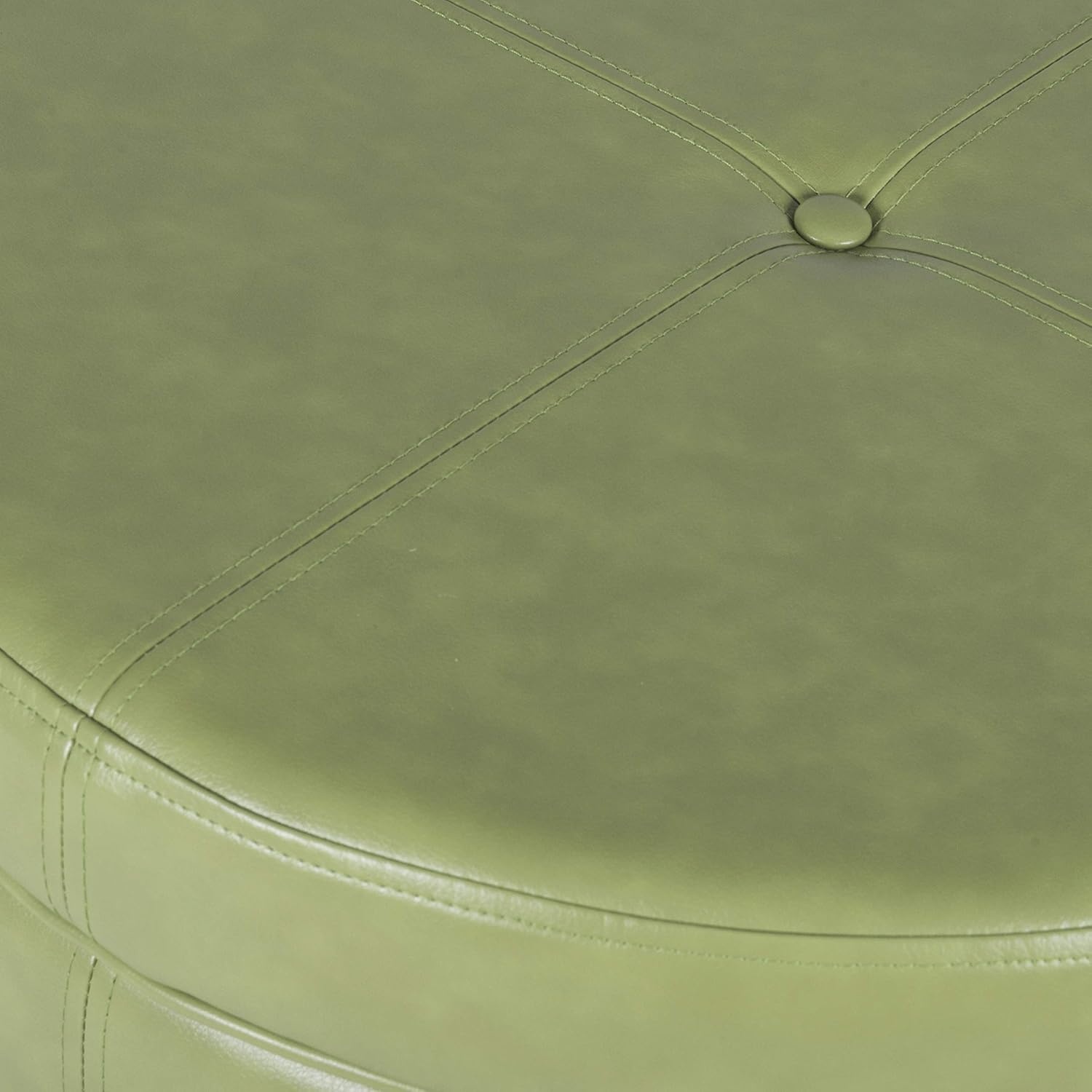 image:imageHomePop 24 Large Round Storage Ottoman Blue Gray Woven FabricMoss Green