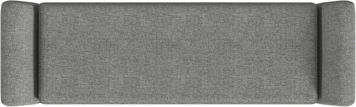 image:imageHomePop 60 Modern Storage Bench with Wood Legs Blue VelvetGray Woven