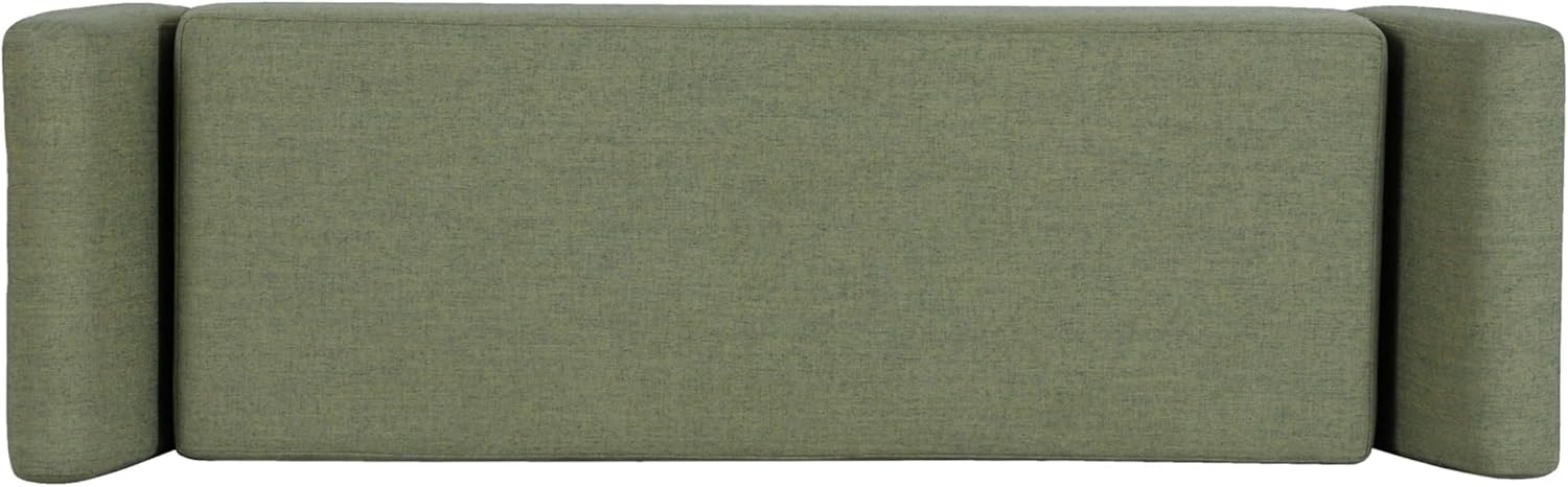 image:imageHomePop 60 Modern Storage Bench with Wood Legs Blue VelvetOlive Green Woven