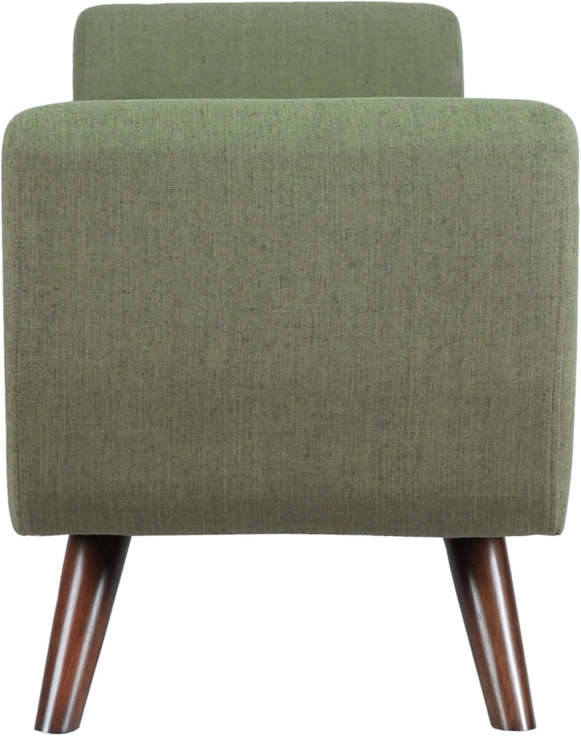 image:imageHomePop 60 Modern Storage Bench with Wood Legs Blue VelvetOlive Green Woven