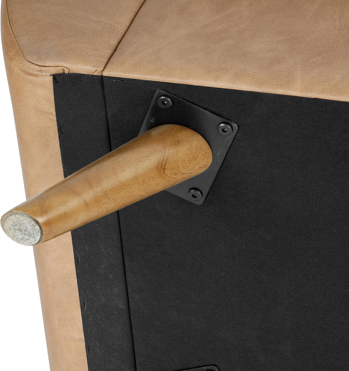 image:imageHomePop 60 Modern Storage Bench with Wood Legs Blue VelvetSand Faux Leather