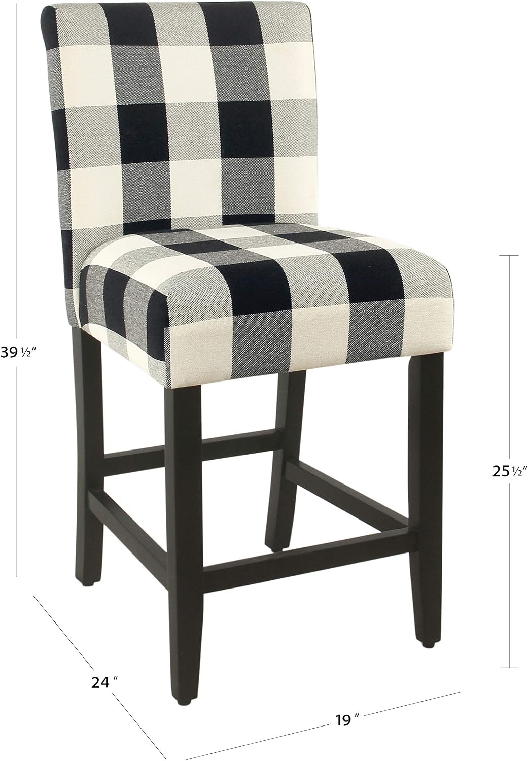 image:imageHomePop Upholstered Counter Height Barstool 24inch Textured AquaBlack and Cream Geometric