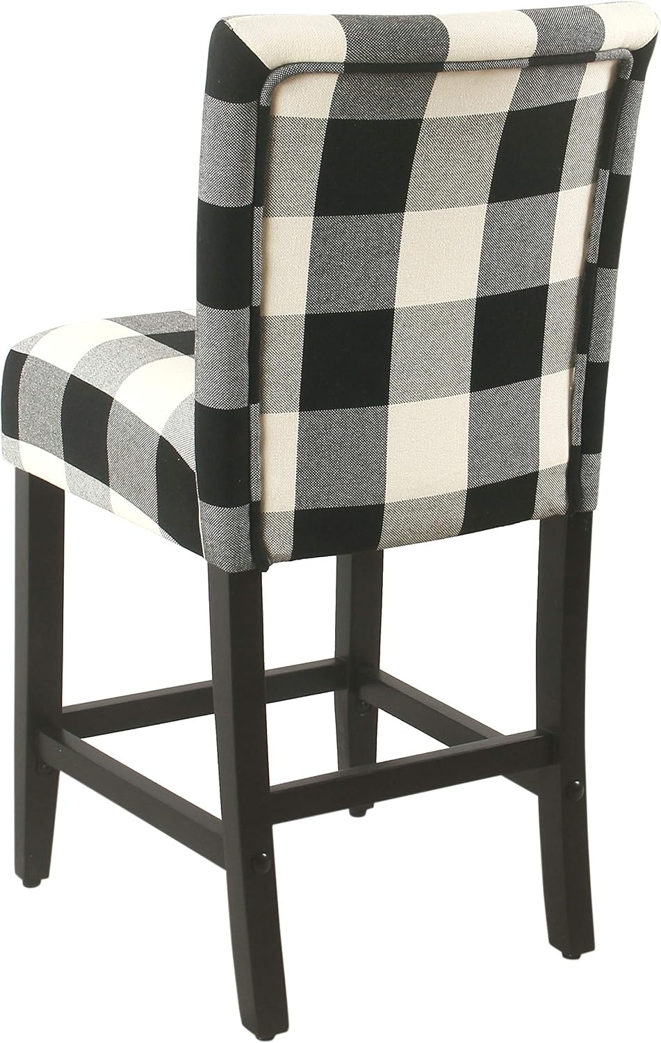 image:imageHomePop Upholstered Counter Height Barstool 24inch Textured AquaBlack and Cream Geometric
