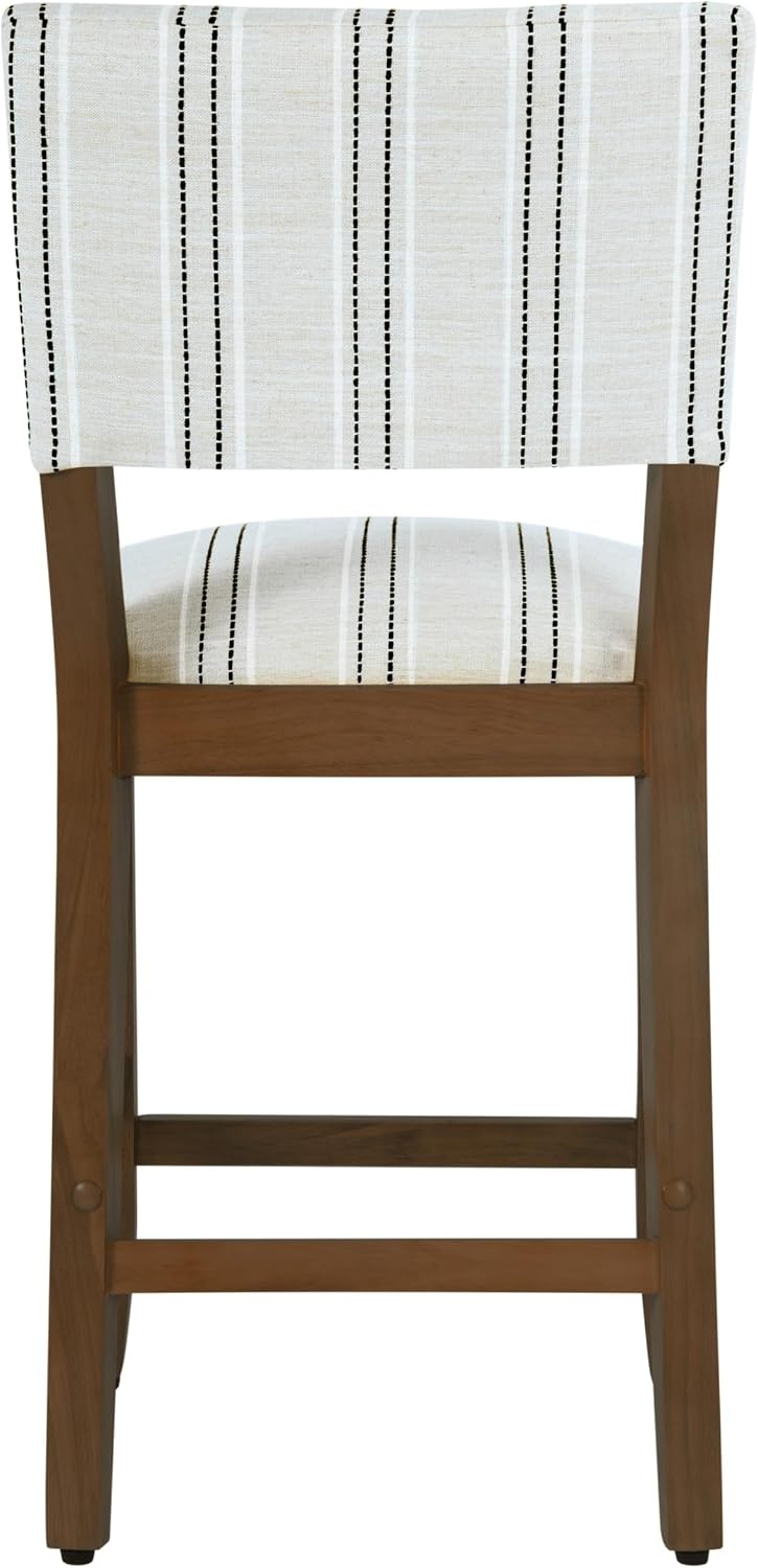 image:imageHomePop Upholstered Counter Height Barstool 24inch Textured AquaBlack and White Stripe