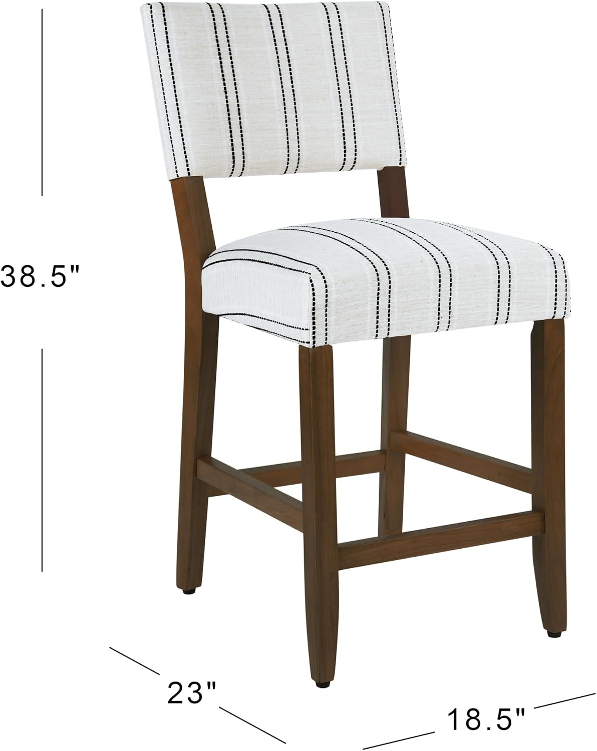 image:imageHomePop Upholstered Counter Height Barstool 24inch Textured AquaBlack and White Stripe