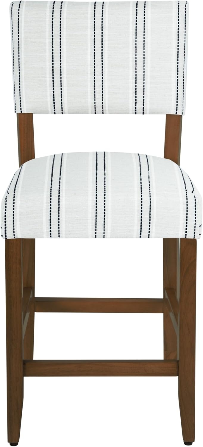 image:imageHomePop Upholstered Counter Height Barstool 24inch Textured AquaBlack and White Stripe