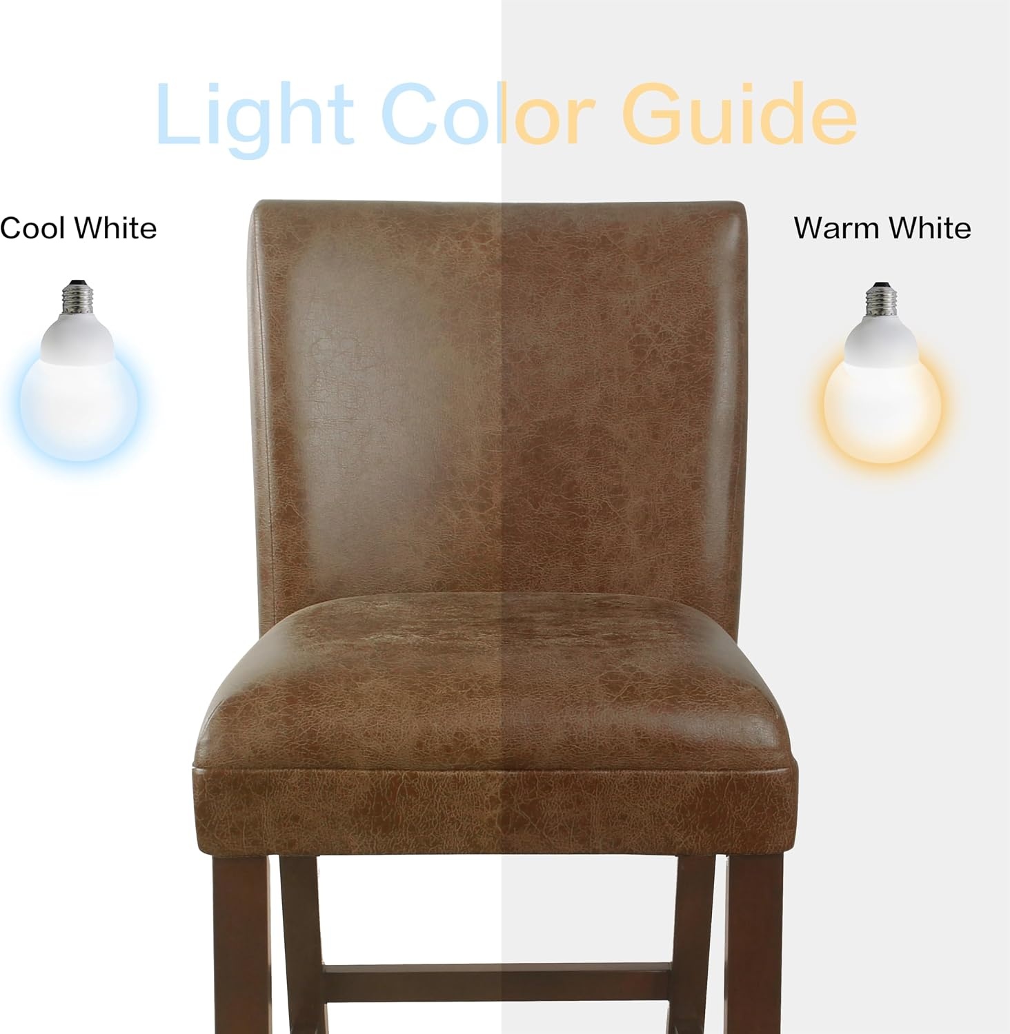 image:imageHomePop Upholstered Counter Height Barstool 24inch Textured AquaCognac Brown Faux Leathersingle Pack