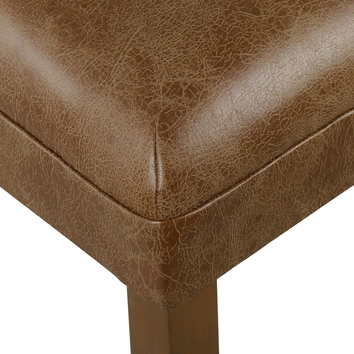 image:imageHomePop Upholstered Counter Height Barstool 24inch Textured AquaCognac Brown Faux Leathersingle Pack
