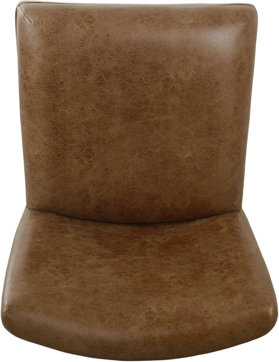 image:imageHomePop Upholstered Counter Height Barstool 24inch Textured AquaCognac Brown Faux Leathersingle Pack