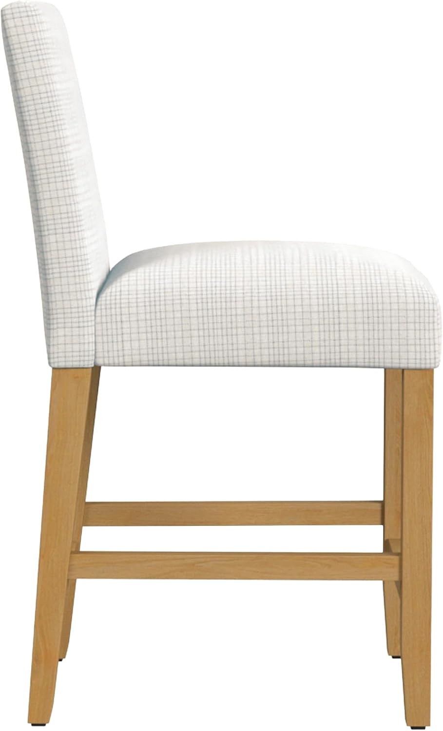 image:imageHomePop Upholstered Counter Height Barstool 24inch Textured AquaCream Grid Pattern