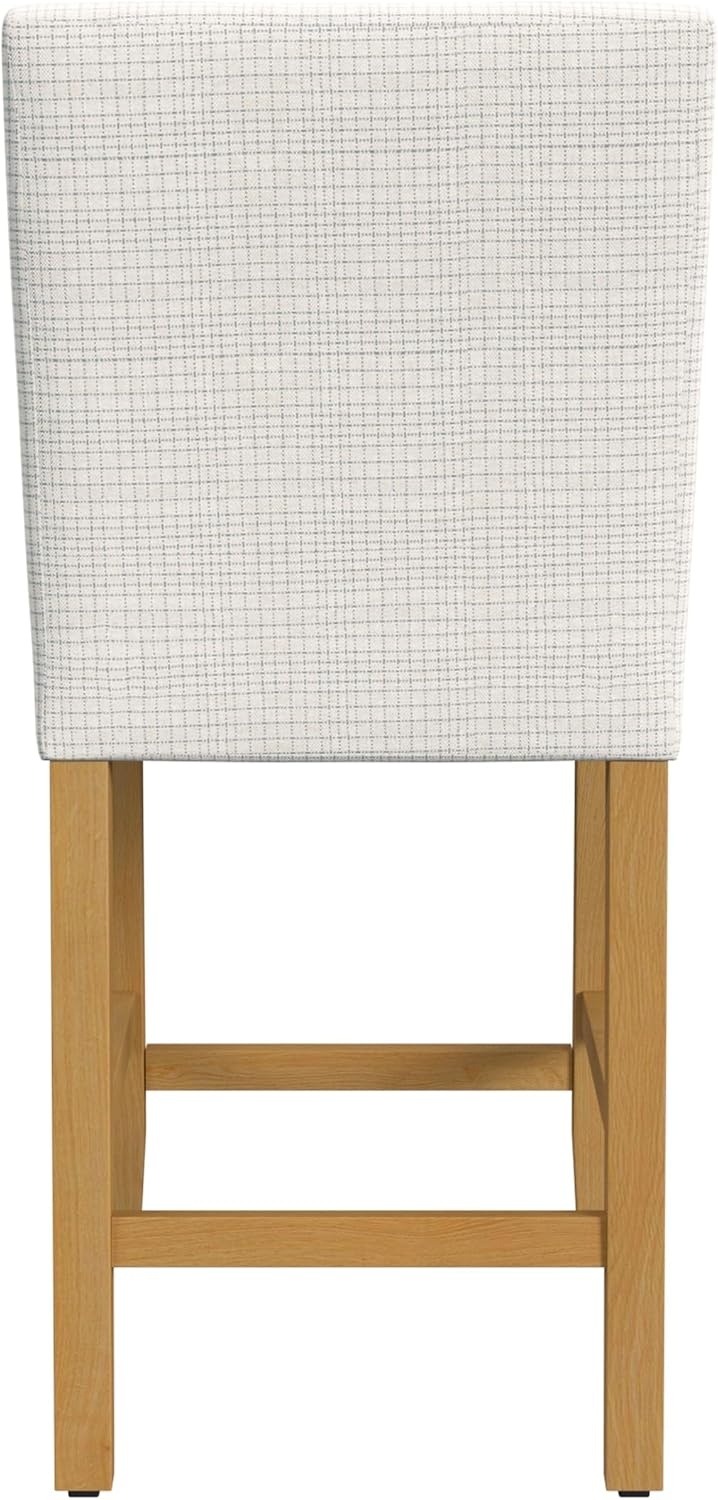 image:imageHomePop Upholstered Counter Height Barstool 24inch Textured AquaCream Grid Pattern