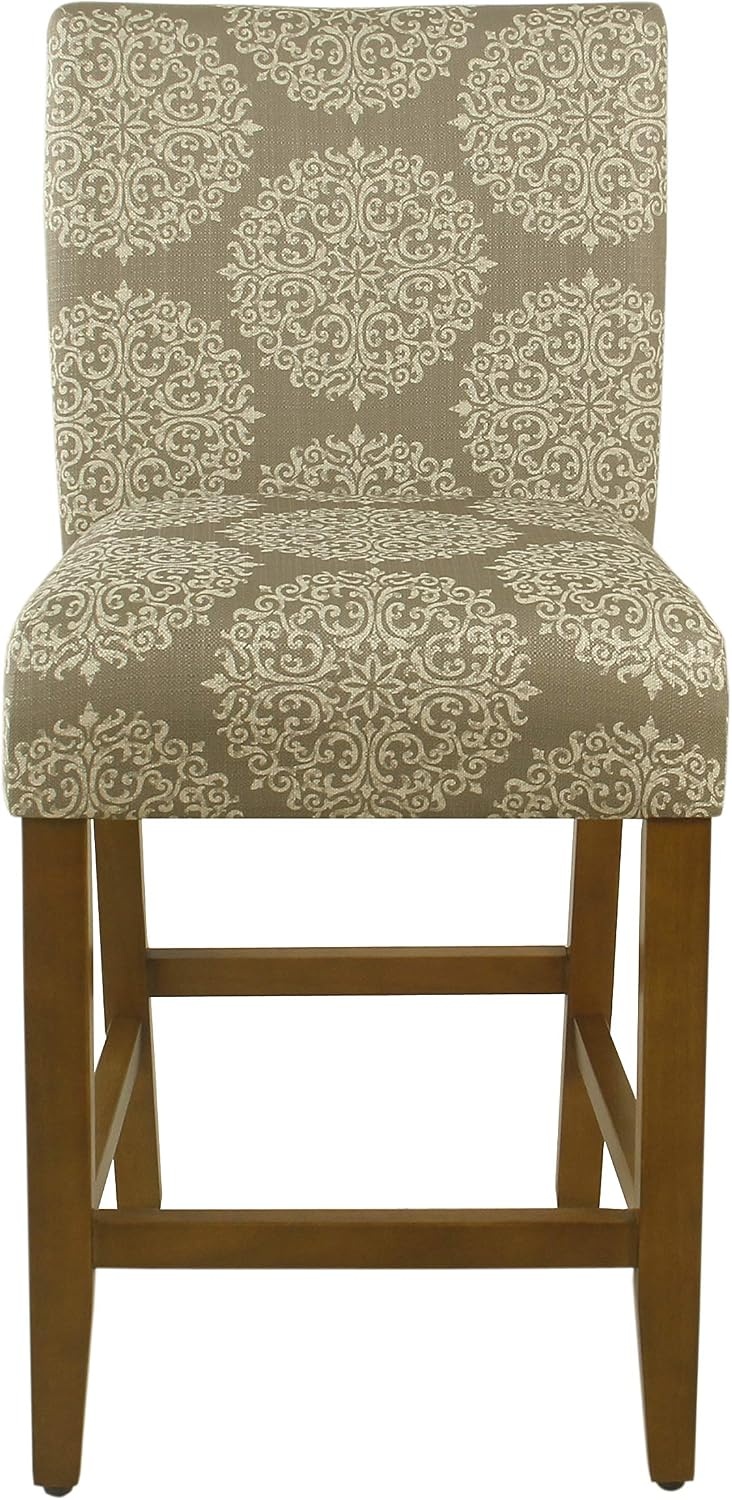 image:imageHomePop Upholstered Counter Height Barstool 24inch Textured AquaDark Taupe and Cream Medallion