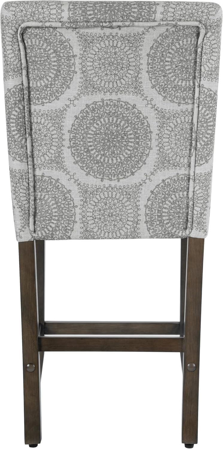 image:imageHomePop Upholstered Counter Height Barstool 24inch Textured AquaGray Medallion
