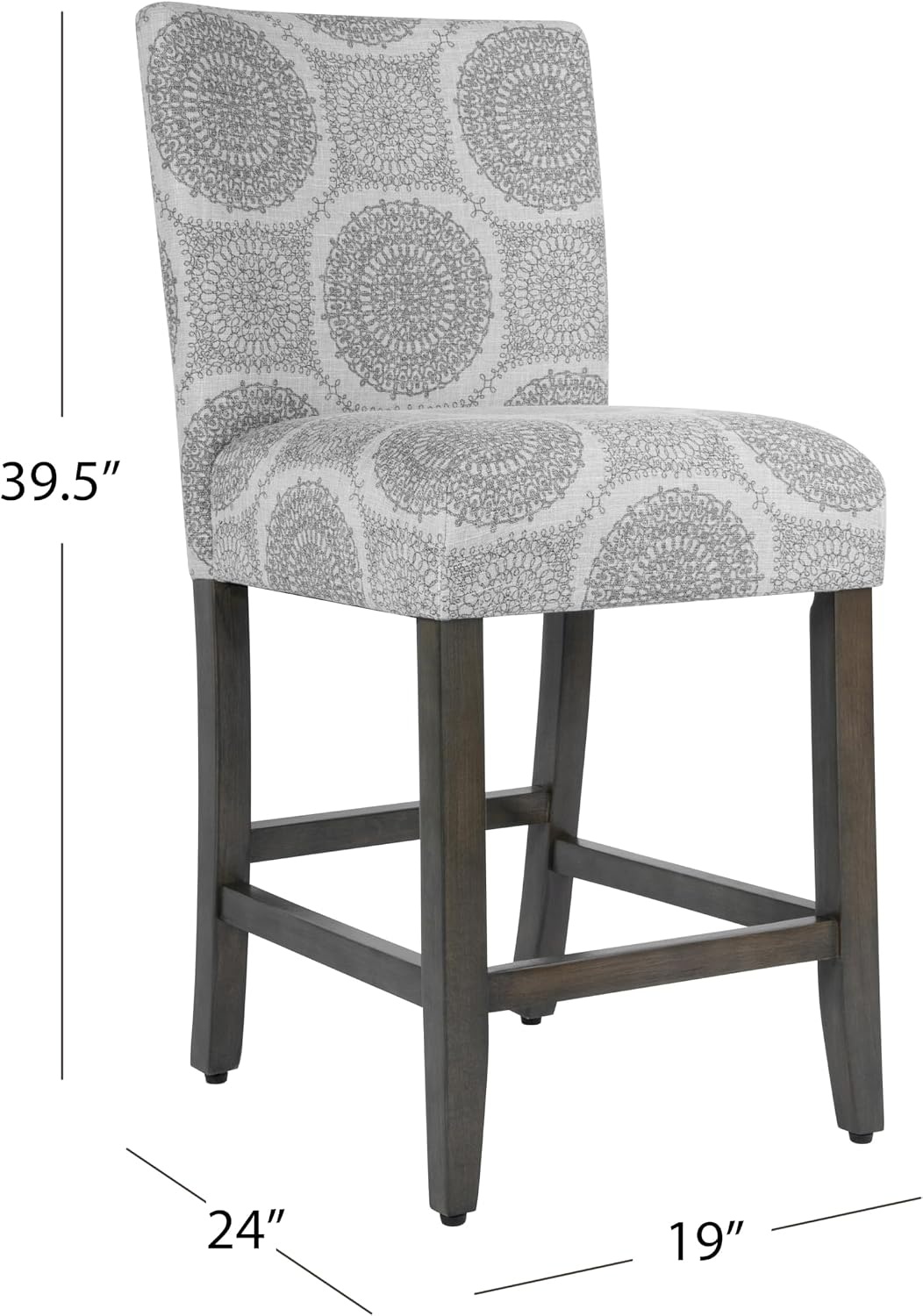 image:imageHomePop Upholstered Counter Height Barstool 24inch Textured AquaGray Medallion