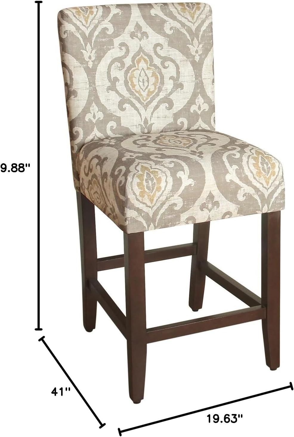image:imageHomePop Upholstered Counter Height Barstool 24inch Textured AquaTaupe and Cream