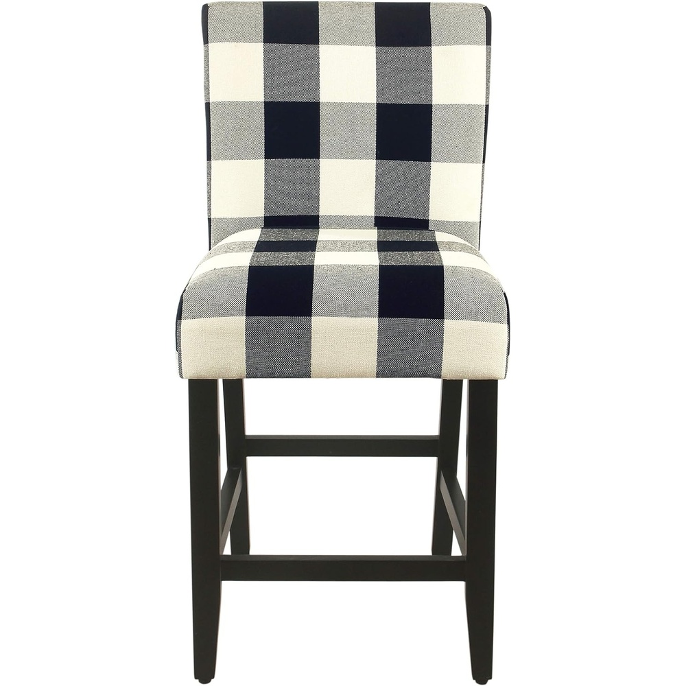 image:imageHomePop Upholstered Counter Height Barstool 24inch Textured AquaBlack and Cream Geometric