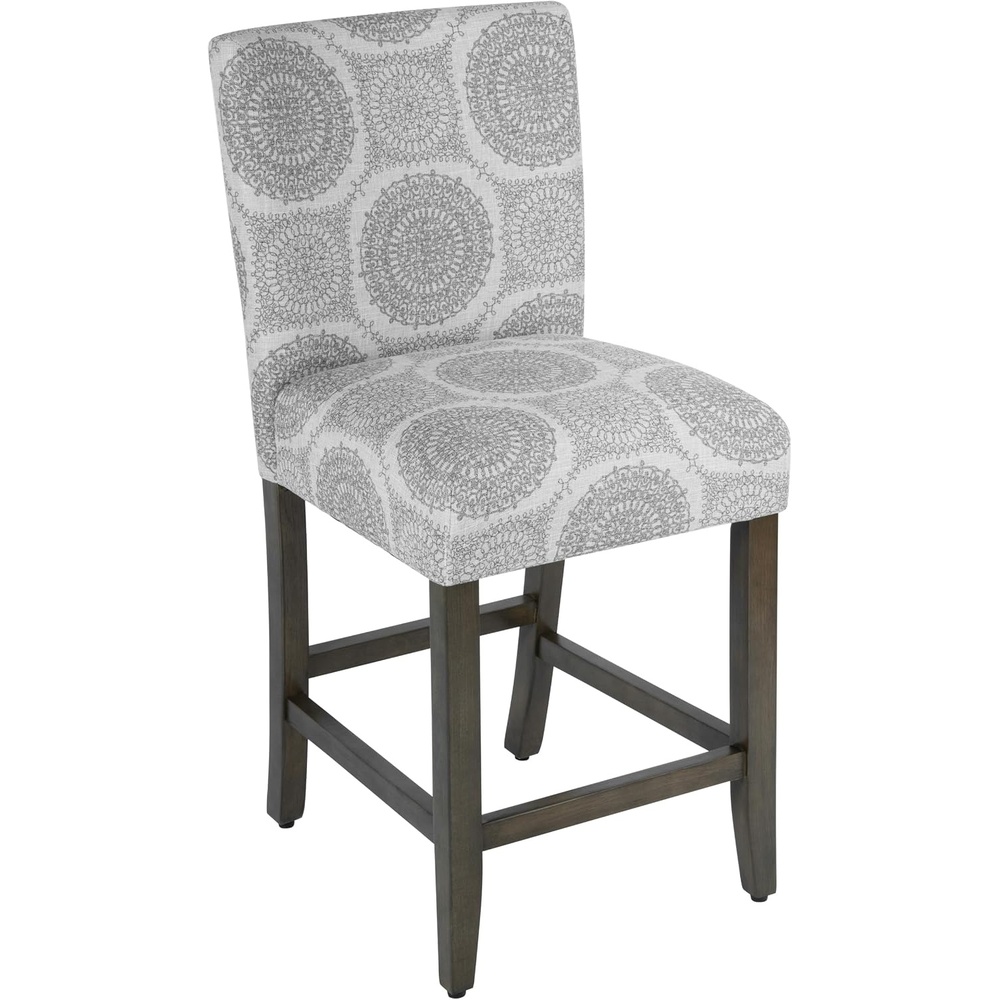 image:imageHomePop Upholstered Counter Height Barstool 24inch Textured AquaGray Medallion