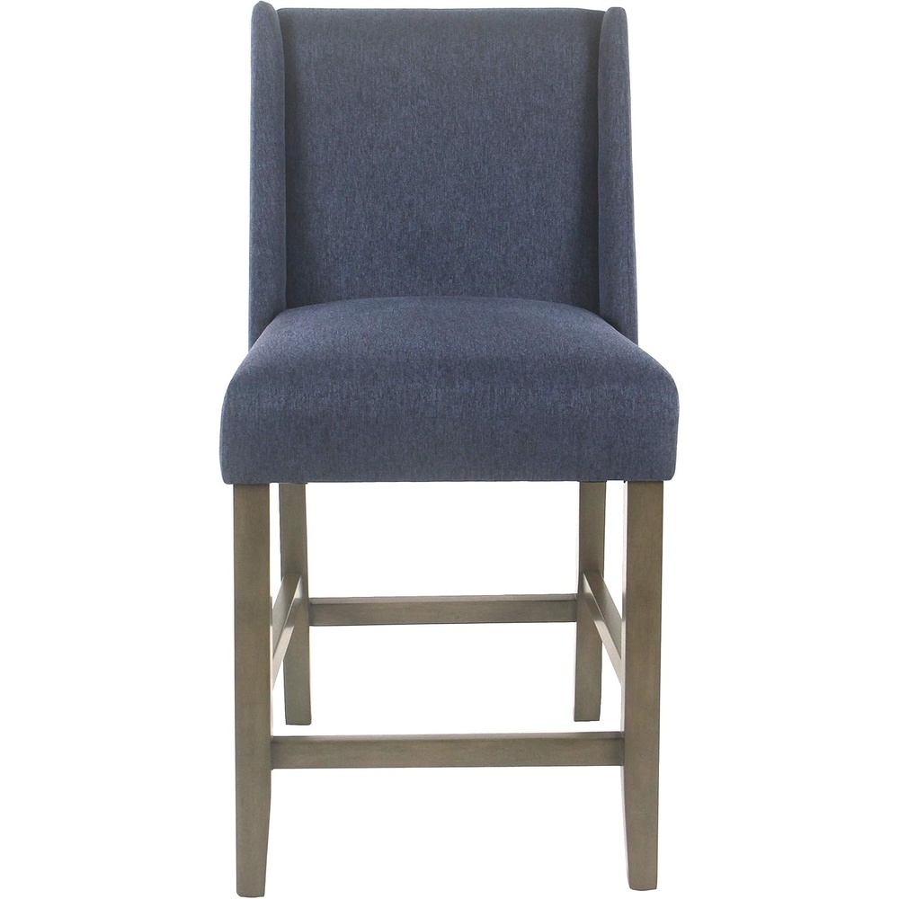 image:imageHomePop Upholstered Counter Height Barstool 24inch Textured AquaNavy Woven