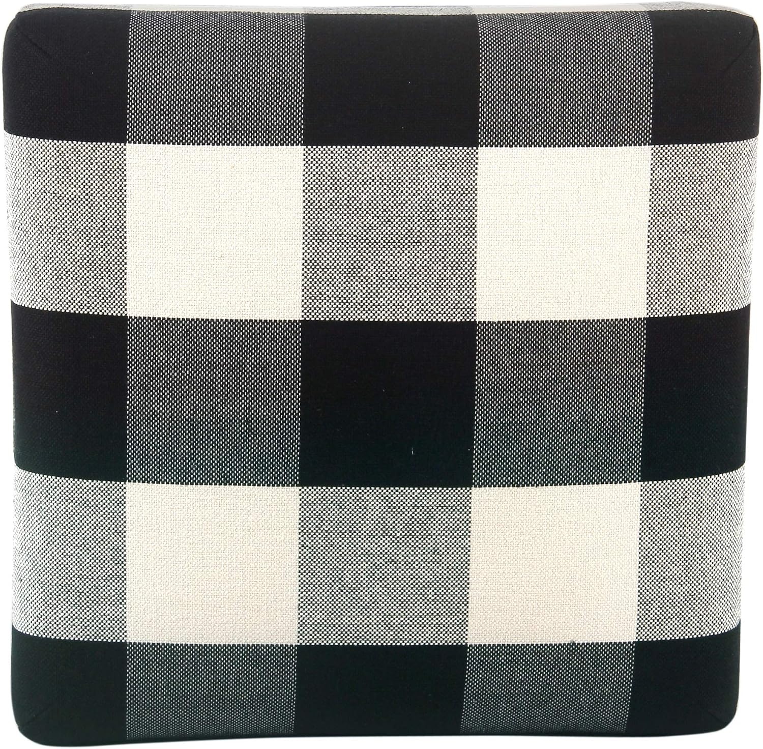image:imageHomePop Backless Metal Frame Barstool 24inch Charcoal Square GeometricBlack Plaid