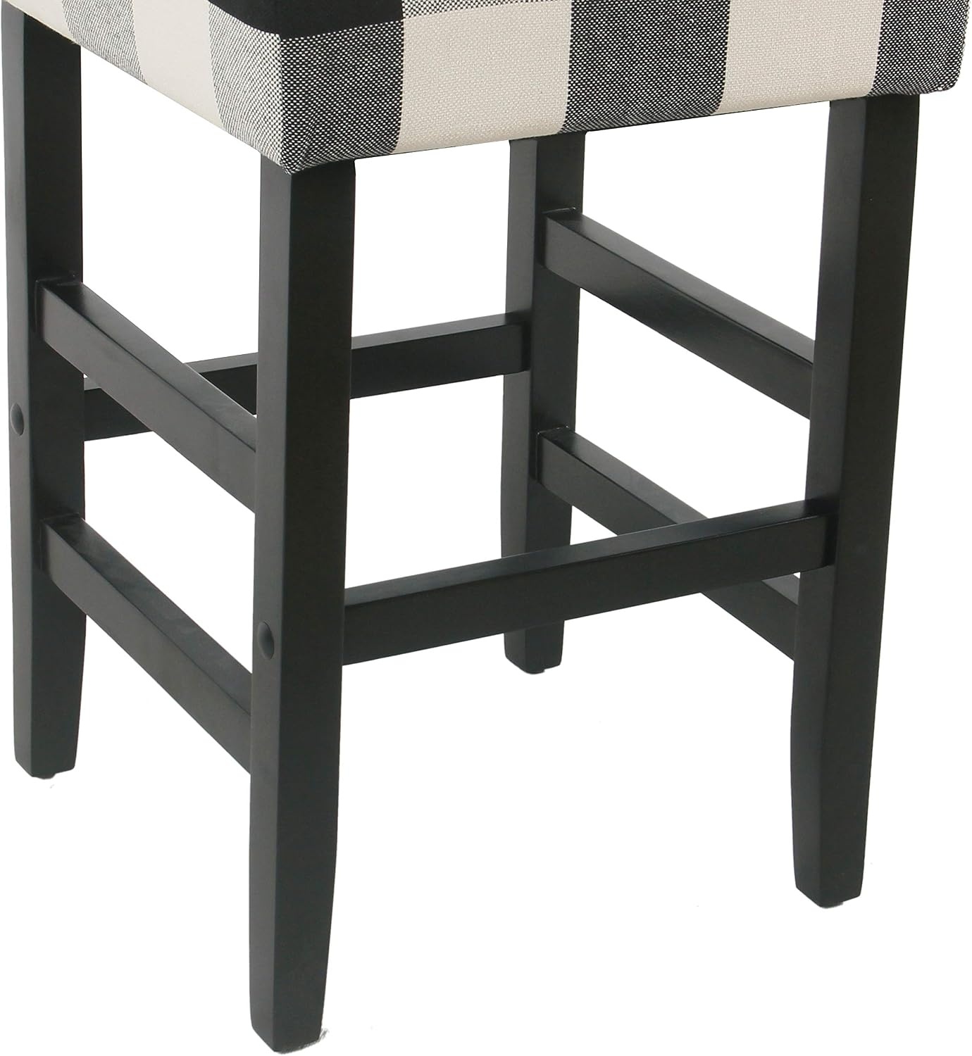 image:imageHomePop Backless Metal Frame Barstool 24inch Charcoal Square GeometricBlack Plaid