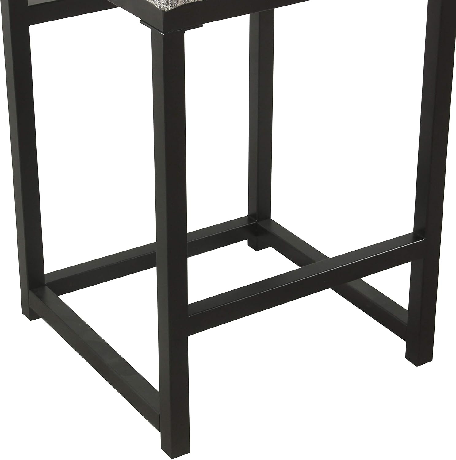 image:imageHomePop Backless Metal Frame Barstool 24inch Charcoal Square GeometricGray and Black