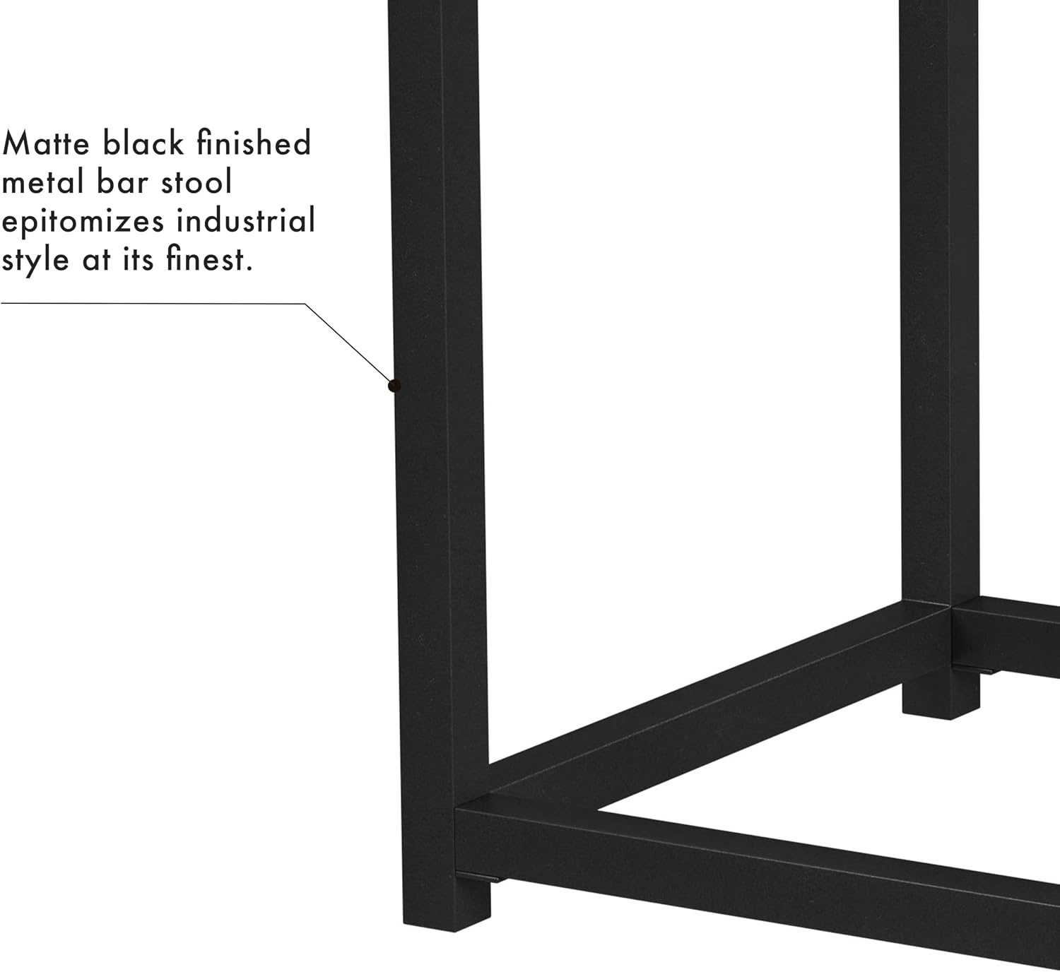 image:imageHomePop Backless Metal Frame Barstool 24inch Charcoal Square GeometricLight Gray Print