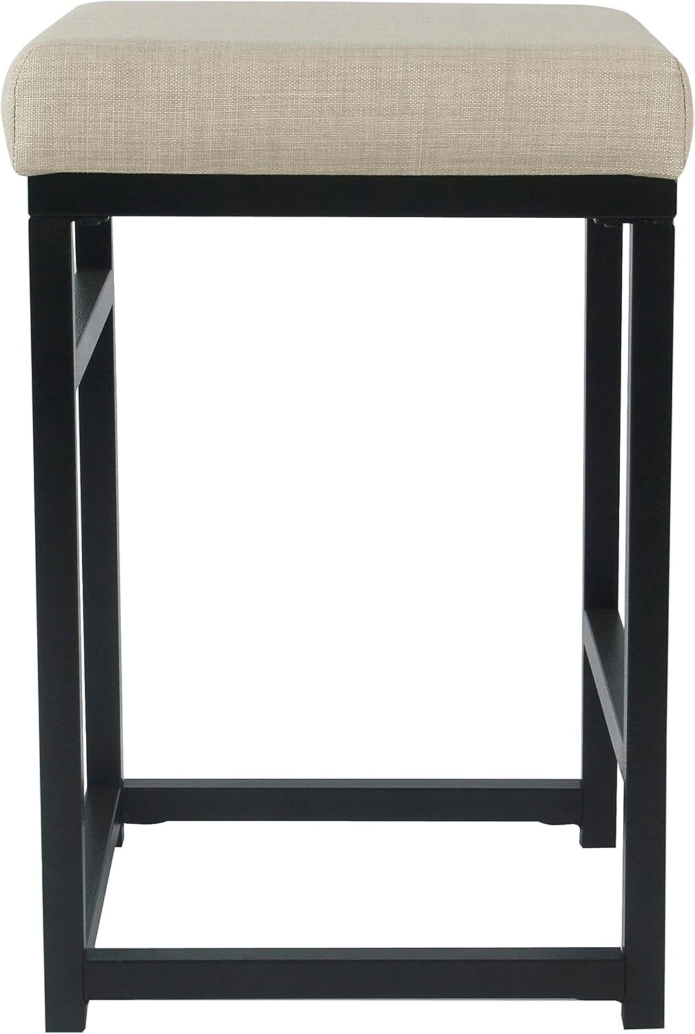 image:imageHomePop Backless Metal Frame Barstool 24inch Charcoal Square GeometricNatural