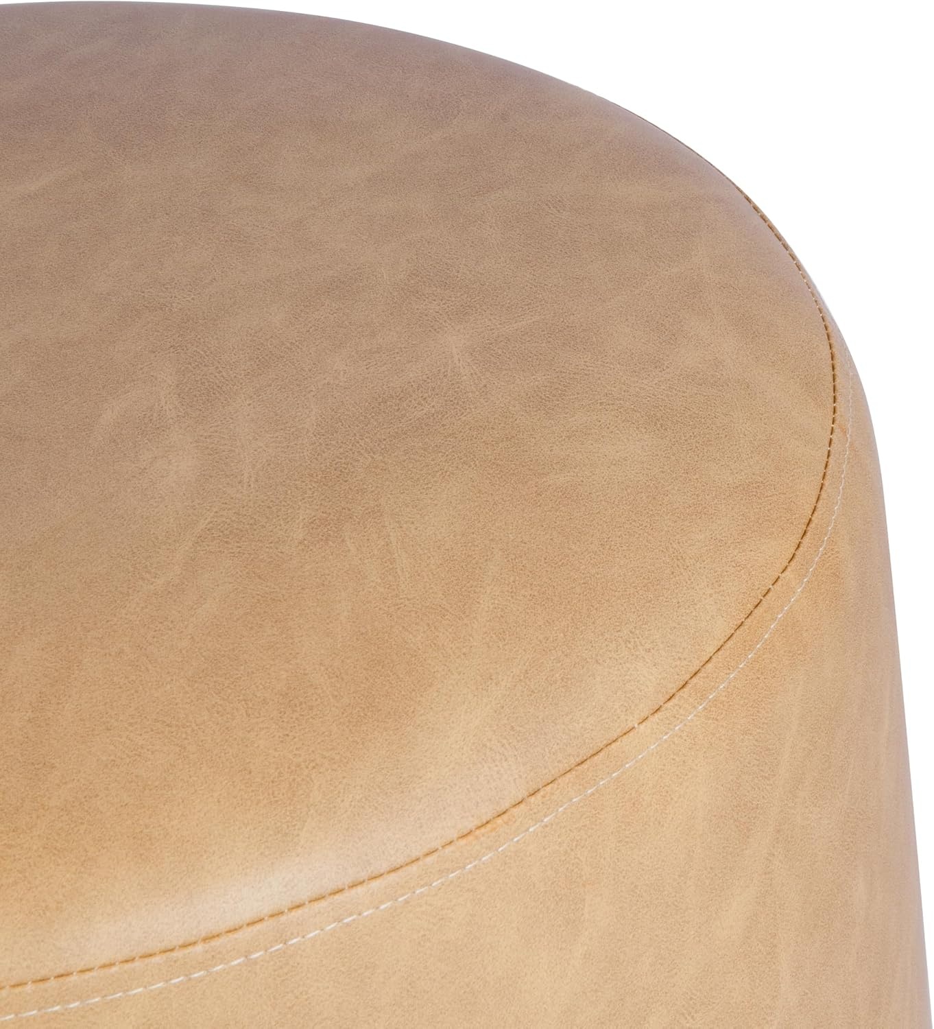 image:imageHomePop Avery 19 Round Ottoman Sand Faux LeatherSand Faux Leather