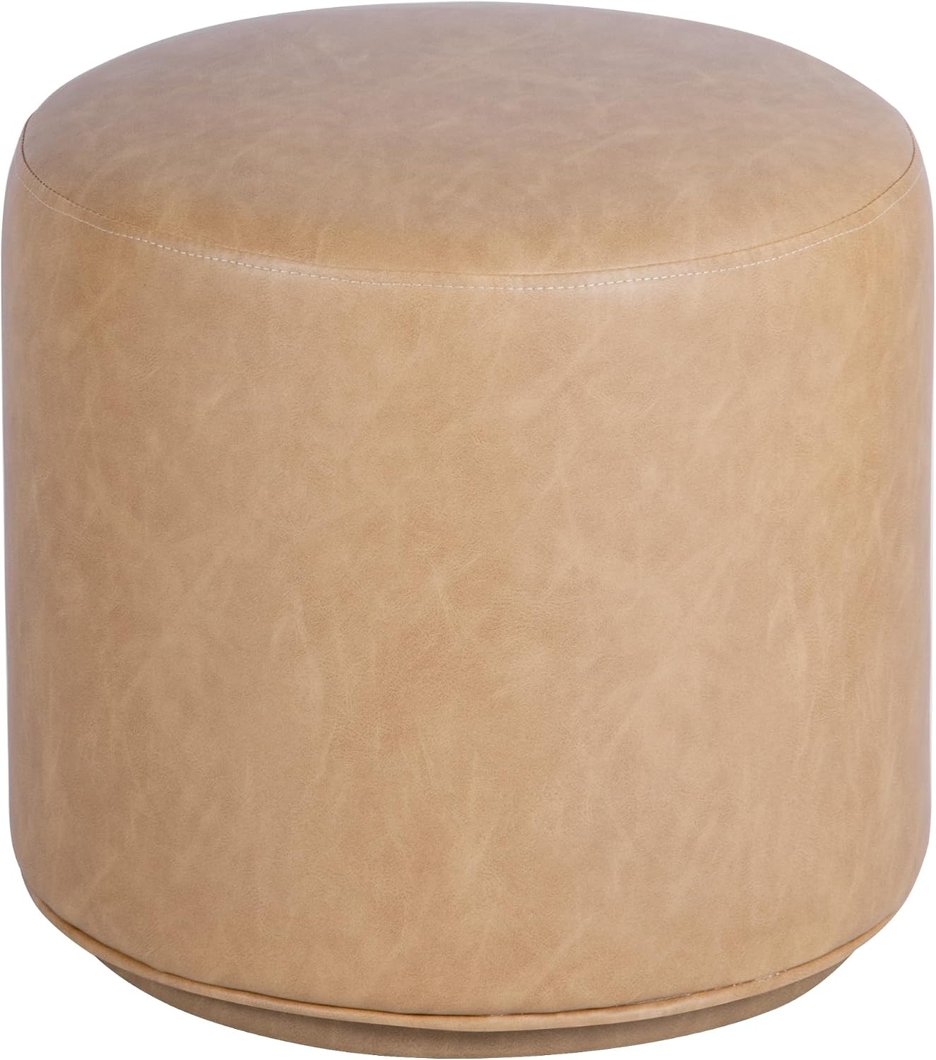 image:imageHomePop Avery 19 Round Ottoman Sand Faux LeatherSand Faux Leather