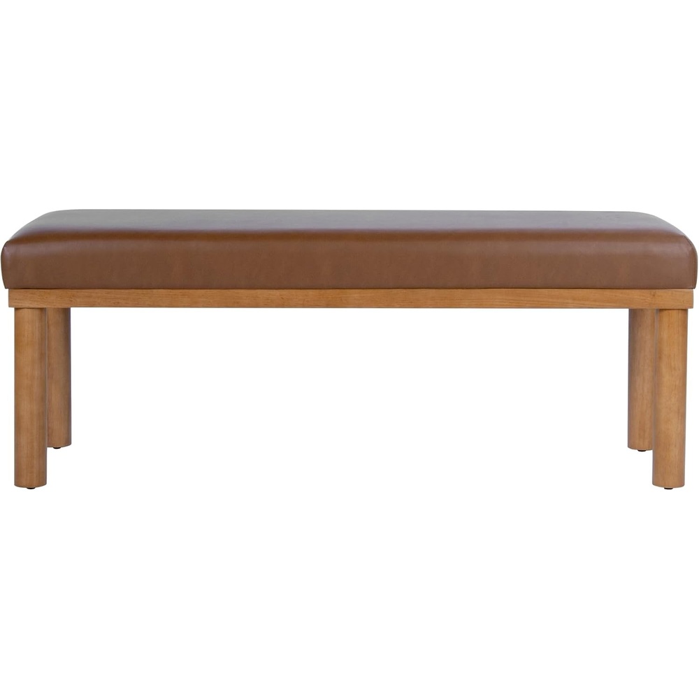 image:imageHomePop 475 Oslo Bench  Chestnut Brown Faux LeatherChestnut Brown Faux Leather