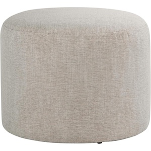 HomePop Hayden 22″ Round Ottoman – Natural Oat Linen-Like Fabric(Natural Oat Linen-like Fabric)